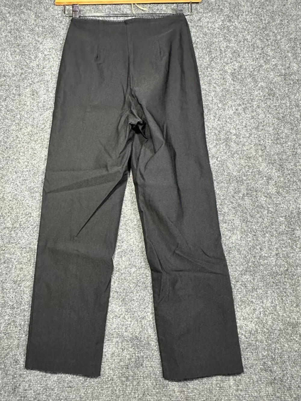 Joseph Ribkoff Pants Womens 2 Black Stretch Flat Front Straight Ankle Split Hem